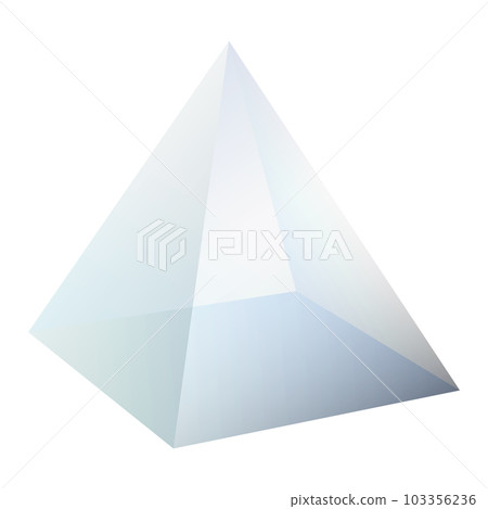 Dispersion light prism. Glass triangular pyramid for optical light dispersion effect. Refraction of the white light into the colorful visible spectrum. Physics illustration Dispersion light prism. Glass triangular pyramid for optical light dispersion effect. Refraction of the white light into the colorful visible spectrum. Physics illustration 103356236