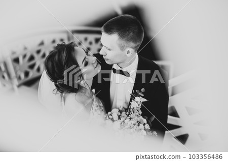 Close up of a nice young wedding couple 103356486