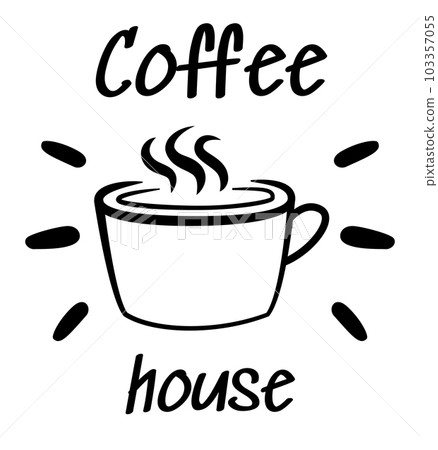 Coffee cups lettering. Phrase about Coffee to go. Typography quote design. Calligraphy style Hot drinks shop promotion Coffee cups lettering. Phrase about Coffee to go. Typography quote design. Calligraphy style Hot drinks shop promotion 103357055