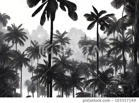 Tropical jungle giraffe shadow drawing Kodachrome. 103357149