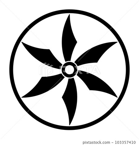 Six-pointed star in circle, a symbol similar to a wheel shuriken, a Japanese concealed weapon, also known as throwing or ninja star. Modeled on a crop circle pattern found at Broad Hinton, Wiltshire. 103357410