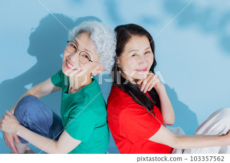 Two women in their 60s Two women in their 60s 103357562