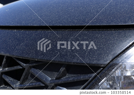 Black car dirty with yellow sand Black car dirty with yellow sand 103358514