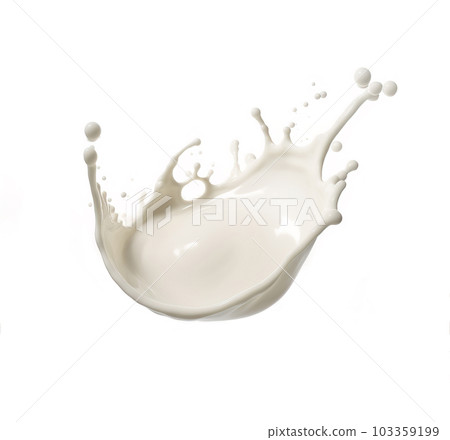 milk splash isolated on white background. Generative A.I. milk splash isolated on white background. Generative A.I. 103359199