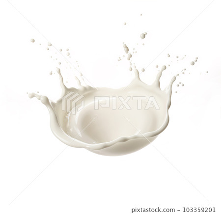 milk splash isolated on white background. Generative A.I. milk splash isolated on white background. Generative A.I. 103359201