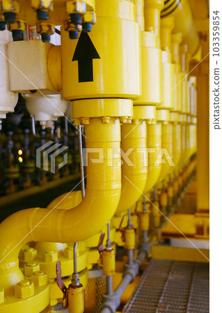 pipelines on oil and gas platform for production, Oil and gas process and control by automation system, Operator control product in oil and gas industry. pipelines on oil and gas platform for production, Oil and gas process and control by automation system, Operator control product in oil and gas industry. 103359854