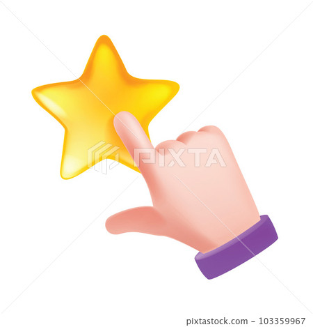 3D hand icon, finger click cursor, touch button vector illustration, web UI pointer gesture, star. 3D hand icon, finger click cursor, touch button vector illustration, web UI pointer gesture, star. 103359967