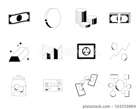 Money Related Thin Line Icon Set Money Related Thin Line Icon Set 103359969