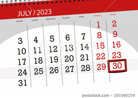 Calendar 2023, deadline, day, month, page, organizer, date, July, sunday, number 30 Calendar 2023, deadline, day, month, page, organizer, date, July, sunday, number 30 103360159