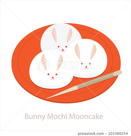 Bunny Mochi Mooncake. Mochi pastry japanese food Bunny Mochi Mooncake. Mochi pastry japanese food 103360254
