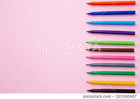 Multi colored felt tip pens, Stock image