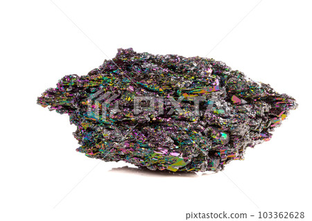 Macro mineral stone Carborundum on white background 103362628