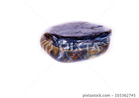 Macro mineral stone Petersit PAR on white background 103362745