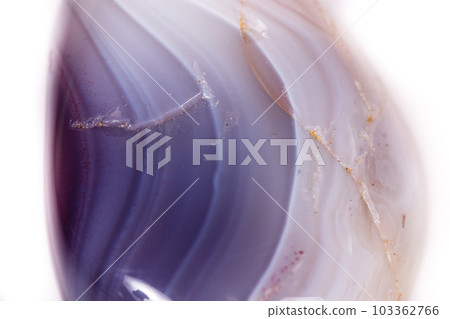 Macro mineral stone Agate Botswana gray on white background 103362766