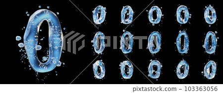 Water splashes letter isolated on white background. Abstract liquid font. Water splashes letter isolated on white background. Abstract liquid font. 103363056