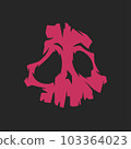 Crimson pirate skull icon. Modern logo concept Crimson pirate skull icon. Modern logo concept 103364023