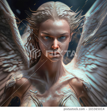 Illustration portrait of a girl - angel with beautiful wings Illustration portrait of a girl - angel with beautiful wings 103365014