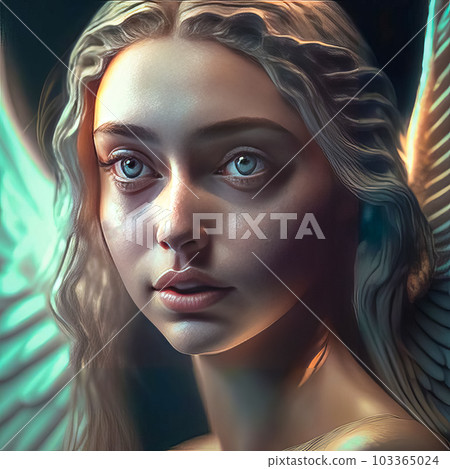Illustration portrait of a girl - angel with beautiful wings Illustration portrait of a girl - angel with beautiful wings 103365024
