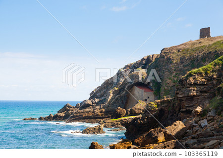 Hermitage of Santa Justa view, Cantabria region, Spain 103365119