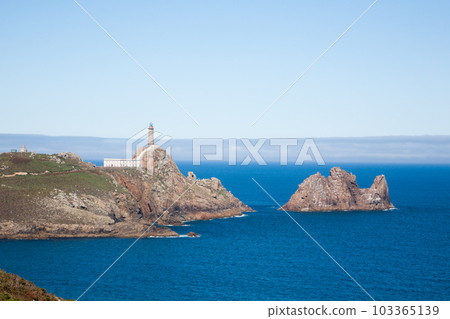 Road to cape Vilan, Galicia, Spain. Spanish coastline Road to cape Vilan, Galicia, Spain. Spanish coastline 103365139