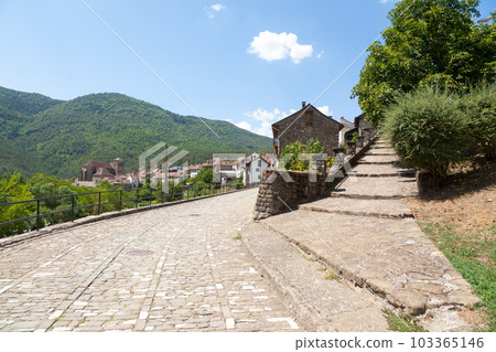 Old town of the beautiful village of Anso, Huesca, Spain Old town of the beautiful village of Anso, Huesca, Spain 103365146