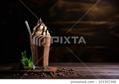 Ice blended cocoa vanilla. Cold coffee. Generate Ai Ice blended cocoa vanilla. Cold coffee. Generate Ai 103365366