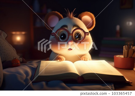 Hamster baby storybook. Mammal pet. Generate Ai 103365457