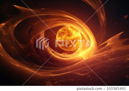 Wave flaming star. Ball universe. Generate Ai Wave flaming star. Ball universe. Generate Ai 103365491