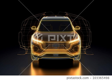 Golden suv car. Automotive design. Generate Ai 103365498