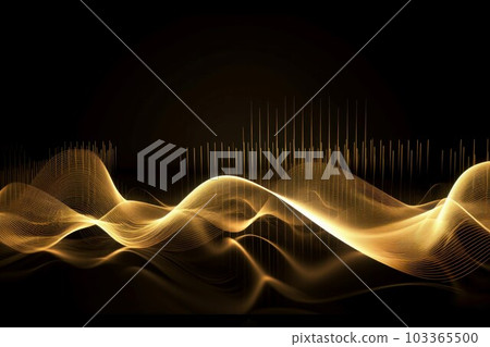 Gold abstract wave. Elegant element. Generate Ai 103365500