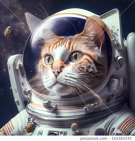 An image of an astronaut cat in a colorful galaxy of bubbles on another planet. An image of an astronaut cat in a colorful galaxy of bubbles on another planet. 103365545