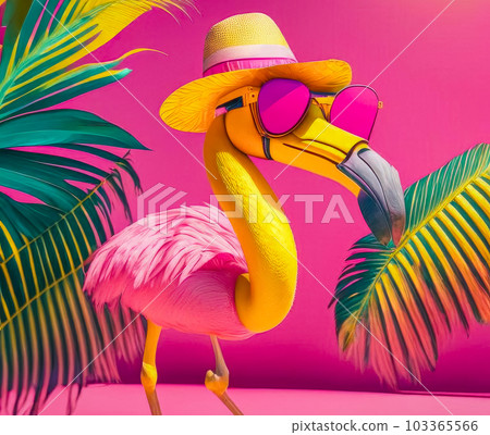 Sunglasses flamingo icon cartoon vector. Tropic bird. Cute pink flamingo  Stock Vector Image & Art - Alamy