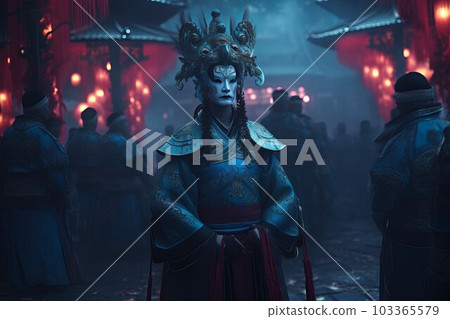 Ghost festival folklore. Street culture. Fictional person. Generate Ai Ghost festival folklore. Street culture. Fictional person. Generate Ai 103365579