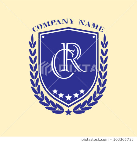 Abstract logo with text on a light yellow background Abstract logo with text on a light yellow background 103365753