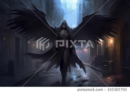 Dark assassin. Hair art sky. Fictional person. Generate Ai Dark assassin. Hair art sky. Fictional person. Generate Ai 103365793