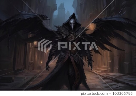 Dark city assassin. Cloud digital. Fictional person. Generate Ai Dark city assassin. Cloud digital. Fictional person. Generate Ai 103365795