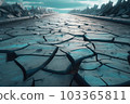 Cracked road concrete. Ground surface. Generate Ai 103365811