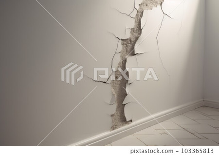 Crack wall house. Break photo. Generate Ai Crack wall house. Break photo. Generate Ai 103365813
