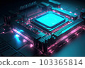 Cpu modern motherboard. Board chip. Generate Ai 103365814