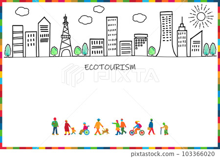 SDGs 17 色生態旅遊形象城市景觀和多樣化的人 SDGs 17 色生態旅遊形象城市景觀和多樣化的人 103366020