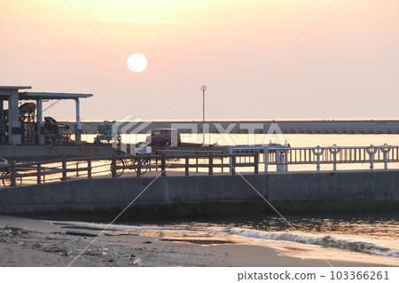 Mie Prefecture Shirako Port Green Space at sunrise 103366261