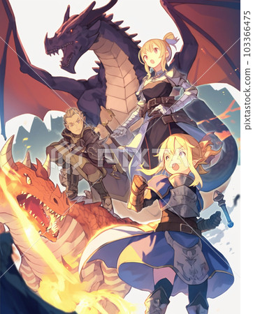 dragon and boy girl 103366475