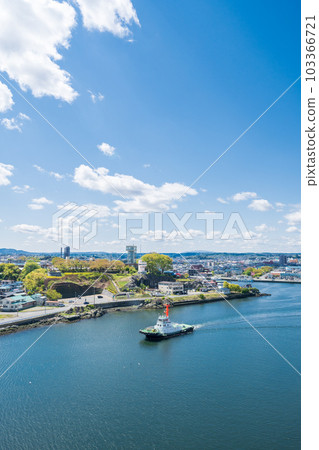 "Aomori Prefecture" blue sky and Hachinohe Port Hachinohe City 103366721