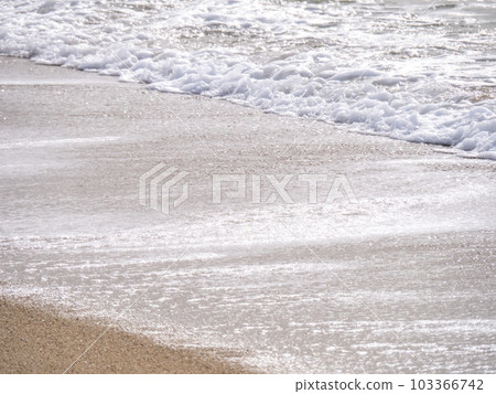 沙灘上的波浪。 103366742