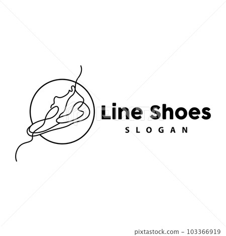 Shoes Logo, Shoes Design Simple Minimalist Line Style, Fashion Brand Vector, Icon Illustration 103366919
