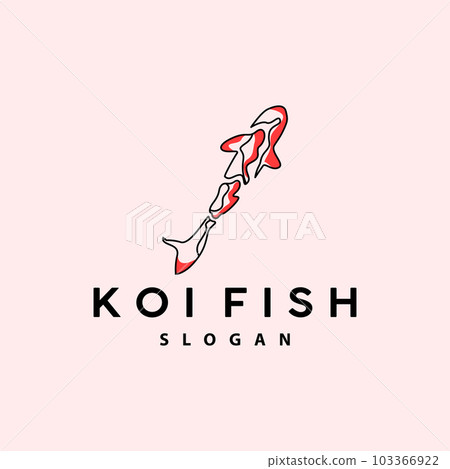 Koi Fish Logo Design, Ornamental Fish Vector, Aquarium Ornament Illustration Brand product 103366922