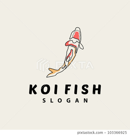 Koi Fish Logo Design, Ornamental Fish Vector, Aquarium Ornament Illustration Brand product Koi Fish Logo Design, Ornamental Fish Vector, Aquarium Ornament Illustration Brand product 103366925