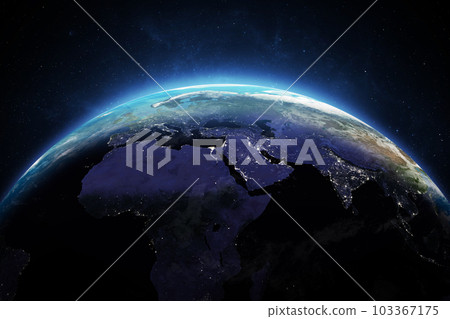 Planet Earth at night. Sunrise. 103367175