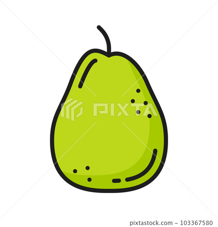 Guava or pear raw edible tropical fruit color line icon. Vector ripe garden or forest pear, lemon guava. Exotic food dessert summer vegetarian snack 103367580