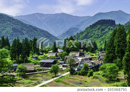 富山縣 五簇山 相倉合掌造村 相倉展望台風景 世界遺產 103368791